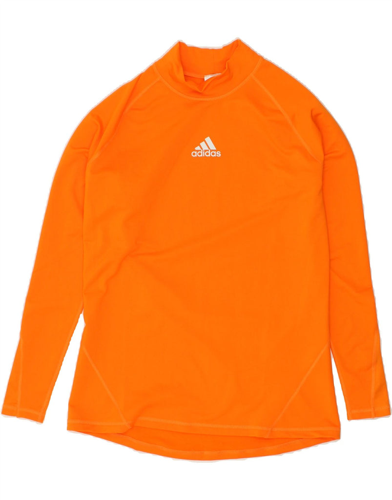 ADIDAS Womens Tall Graphic Top Long Sleeve XL Orange Polyester | Vintage Adidas | Thrift | Second-Hand Adidas | Used Clothing | Messina Hembry 