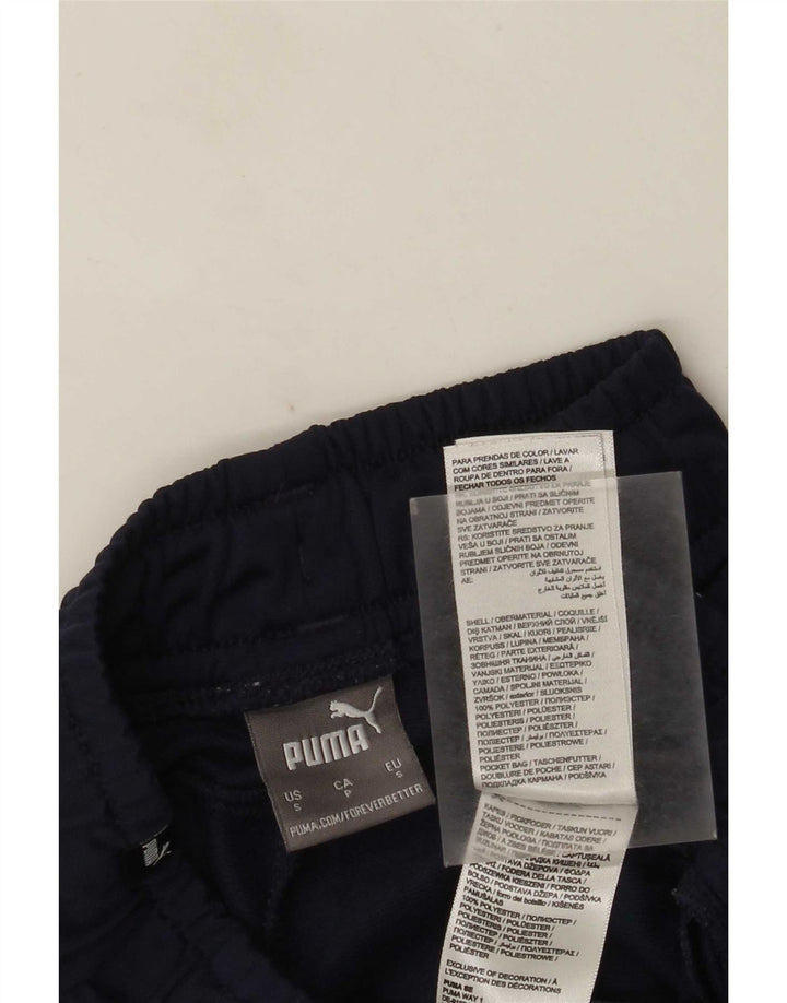 Puma Mens Tracksuit Trousers Joggers Small Navy Blue Colourblock Polyester