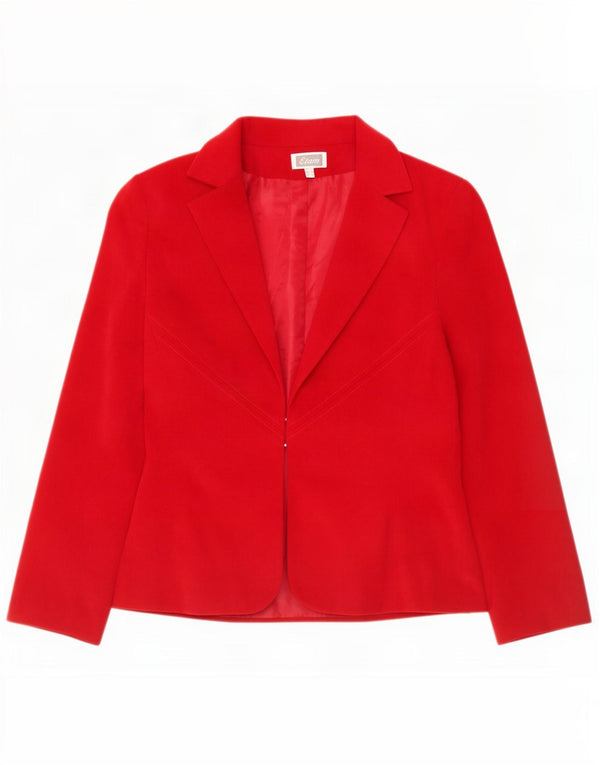 Etam Womens Blazer Jacket UK 12 Medium Red Polyester