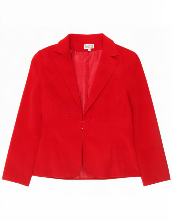 Etam Womens Blazer Jacket UK 12 Medium Red Polyester
