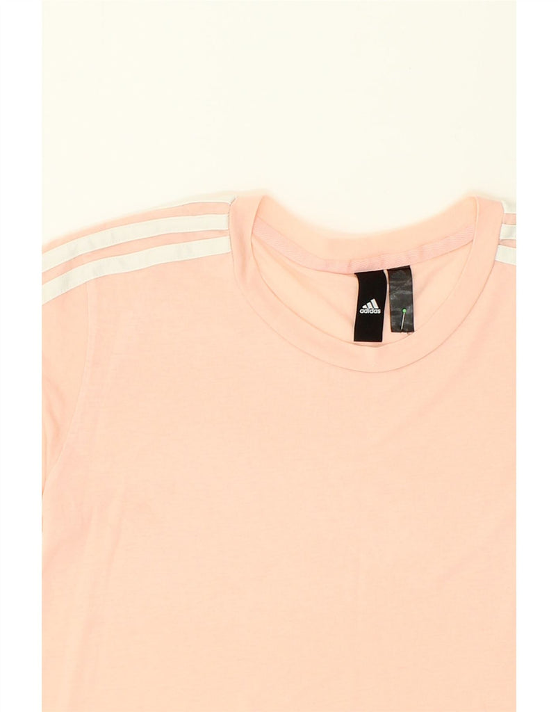 ADIDAS Womens T-Shirt Top UK 12/14 Medium Beige | Vintage Adidas | Thrift | Second-Hand Adidas | Used Clothing | Messina Hembry 