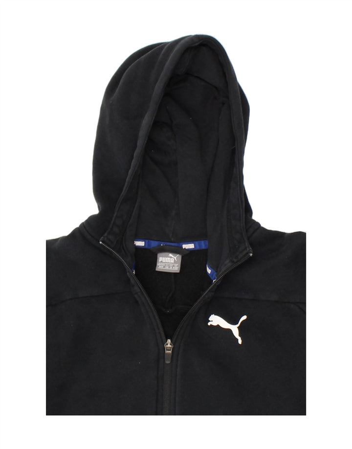 PUMA Boys Graphic Zip Hoodie Sweater 9-10 Years Black Cotton Vintage Puma and Second-Hand Puma from Messina Hembry 