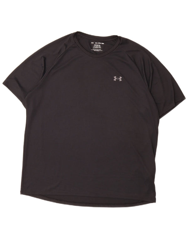 Under Armour Mens T-Shirt Top 2XL Black Polyester