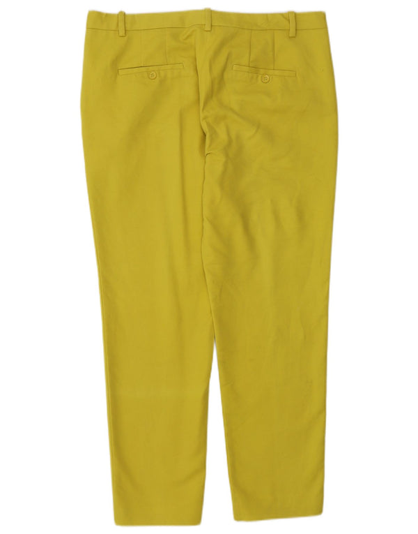 Zara Womens Slim Cropped Trousers EU 40 Medium W30 L26 Yellow Cotton