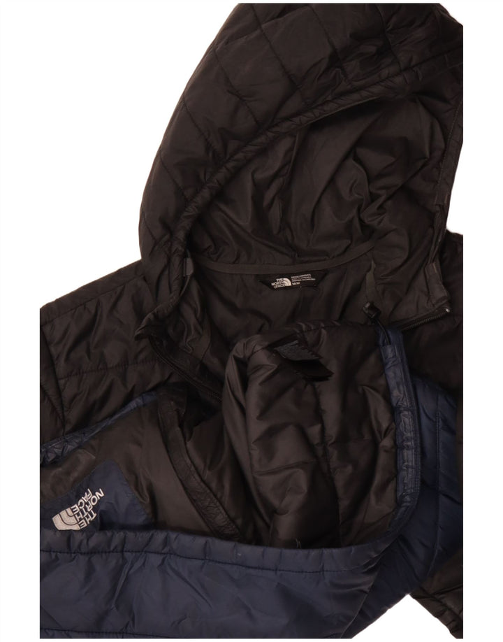 The North Face Mens Hooded Padded Jacket UK 38 Medium Black Polyester