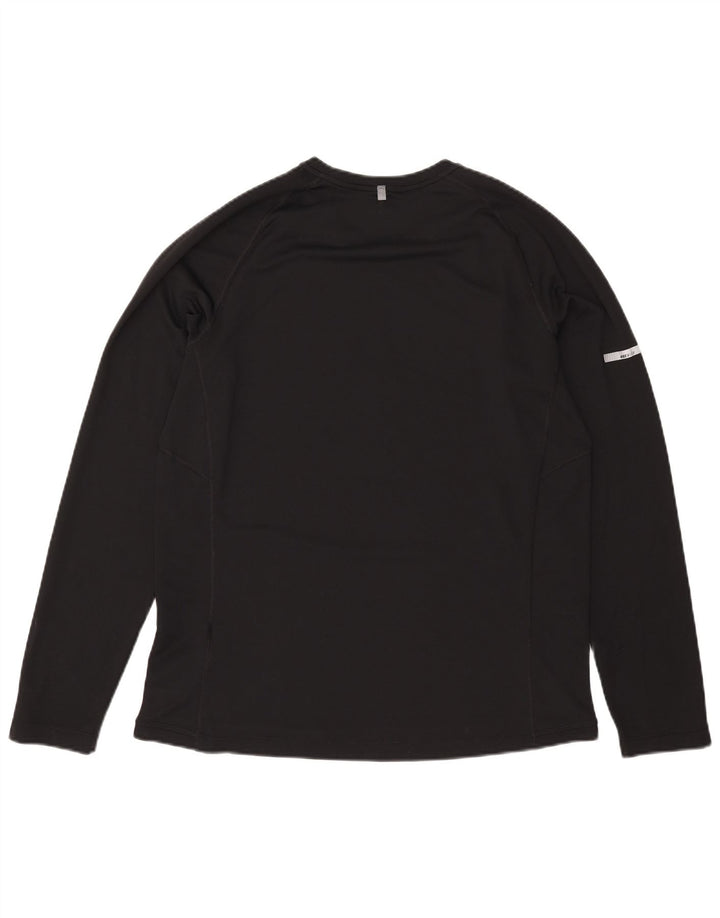 Nike Mens Dri Fit Top Long Sleeve Large Black Polyester