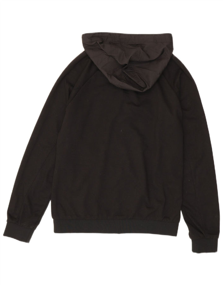 Zara Mens Hooded Bomber Jacket UK 38 Medium Black Colourblock Polyester