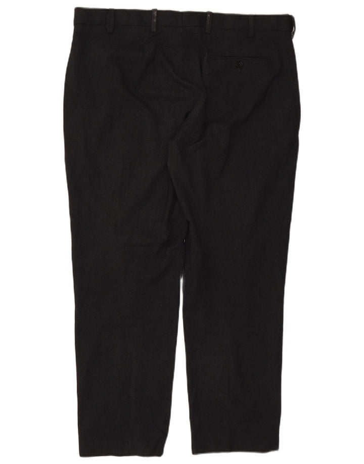 Marks & Spencer Mens Regular Fit Chino Trousers W38 L29 Black Polyester