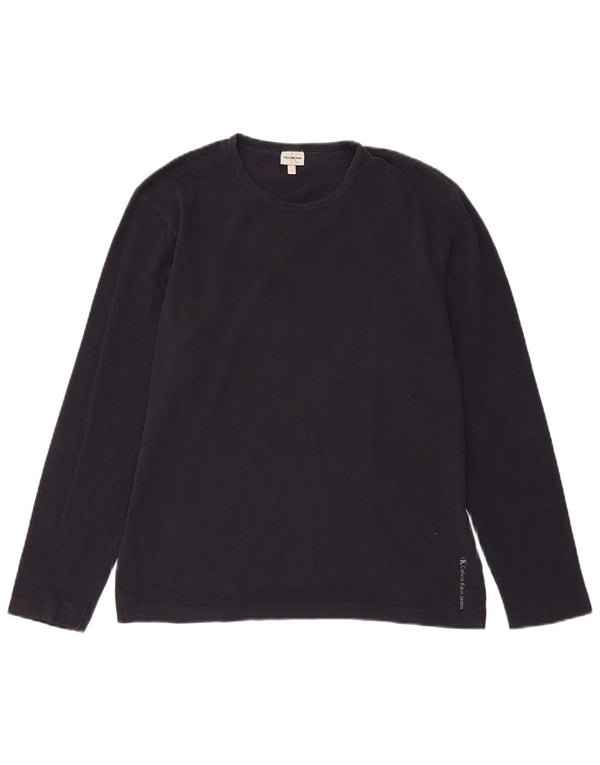 Calvin Klein Jeans Mens Top Long Sleeve Medium Navy Blue