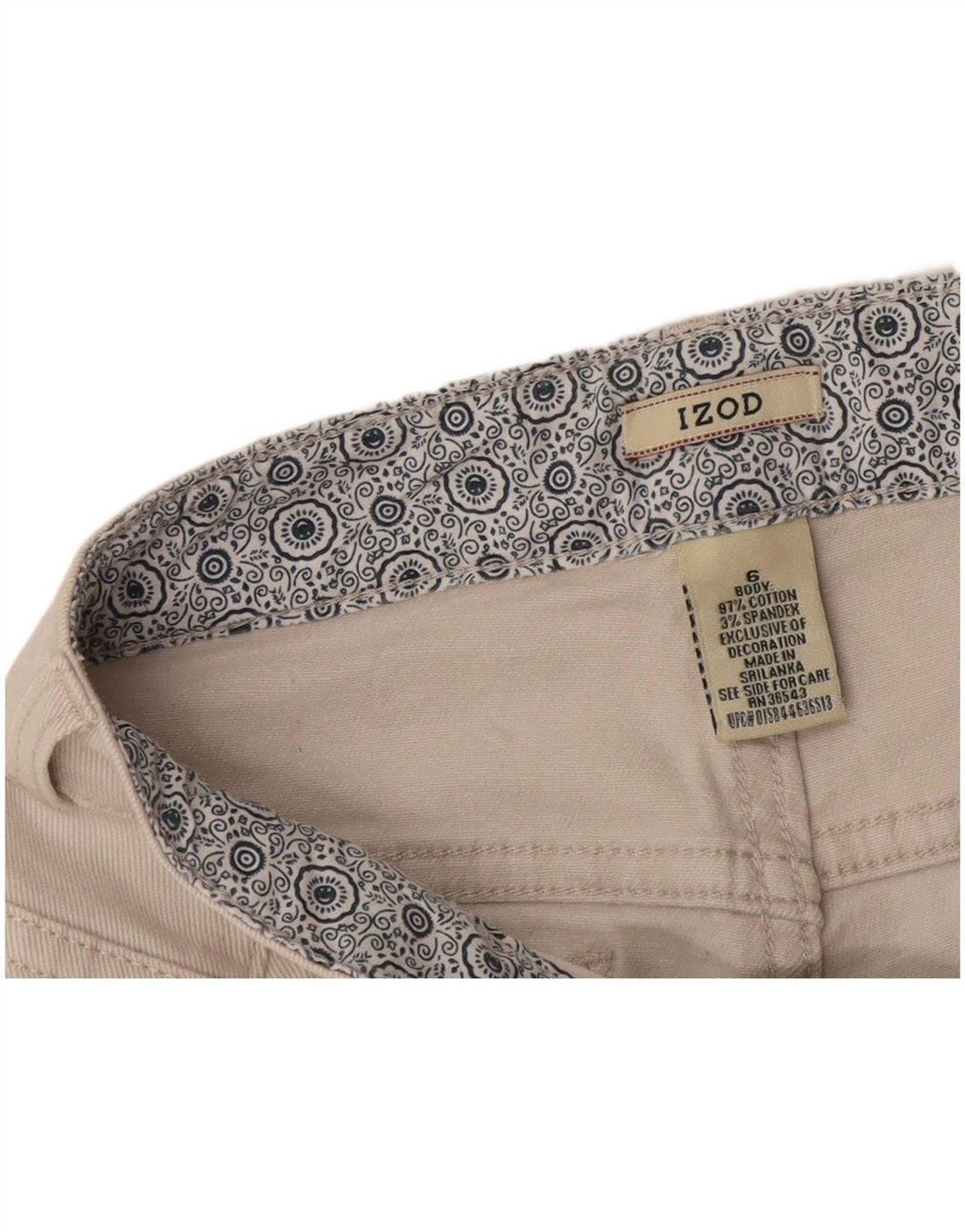 Izod Womens Capri Trousers US 6 Medium W30 L20 Off White Cotton