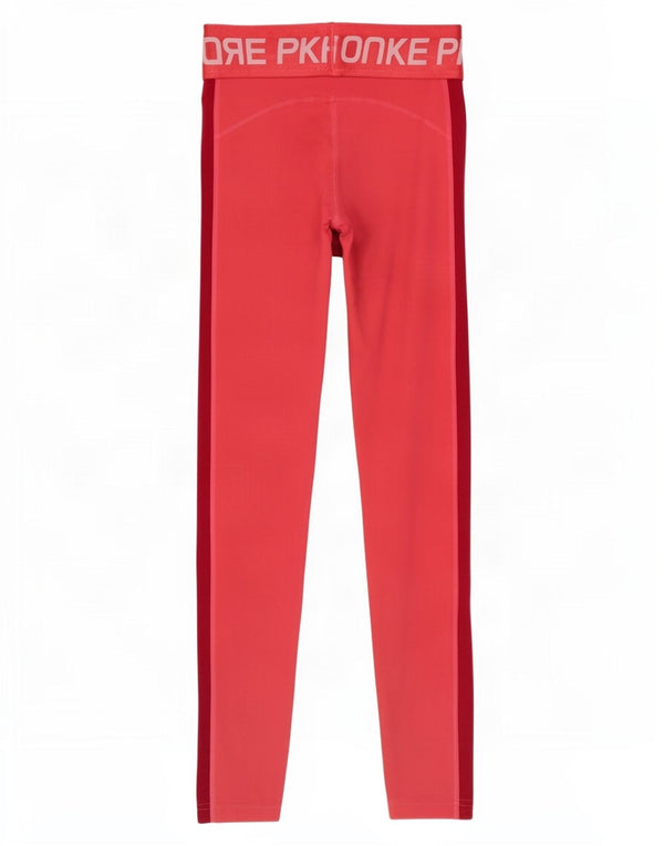 Nike Girls Graphic Leggings 12-13 Years Large Pink Colourblock Polyester