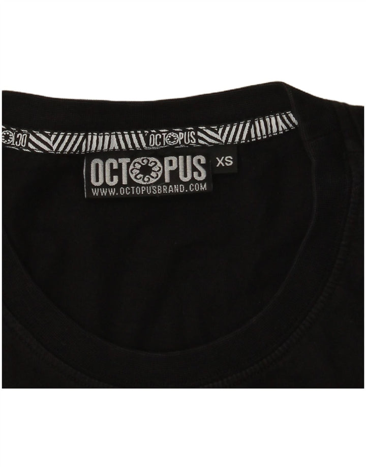 Octopus Mens Graphic T-Shirt Top XS Black Geometric