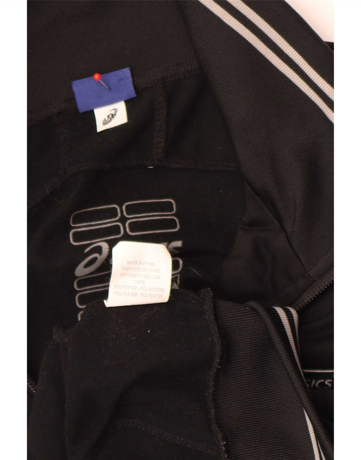 Asics Mens Regular Fit Tracksuit Top Jacket Medium Black Colourblock Sports