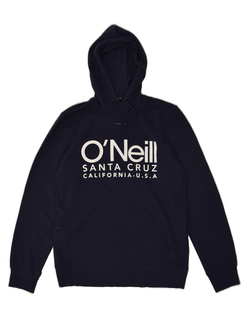 O'NEILL Mens Graphic Hoodie Jumper Small Navy Blue Cotton | Vintage O'Neill | Thrift | Second-Hand O'Neill | Used Clothing | Messina Hembry 