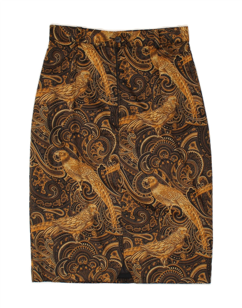 VINTAGE Womens Straight Skirt IT 38 XS W26  Brown Animal Print Viscose | Vintage Vintage | Thrift | Second-Hand Vintage | Used Clothing | Messina Hembry 