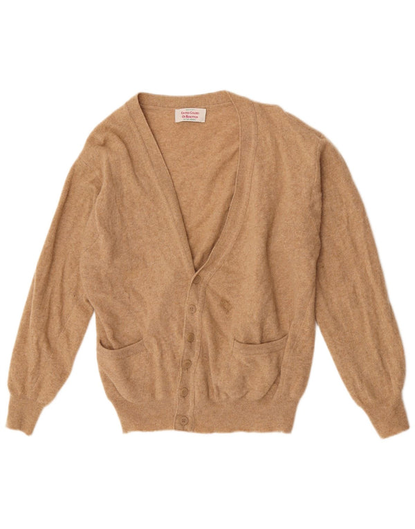 Benetton Womens Cardigan Sweater UK 16 Large Brown Lambswool