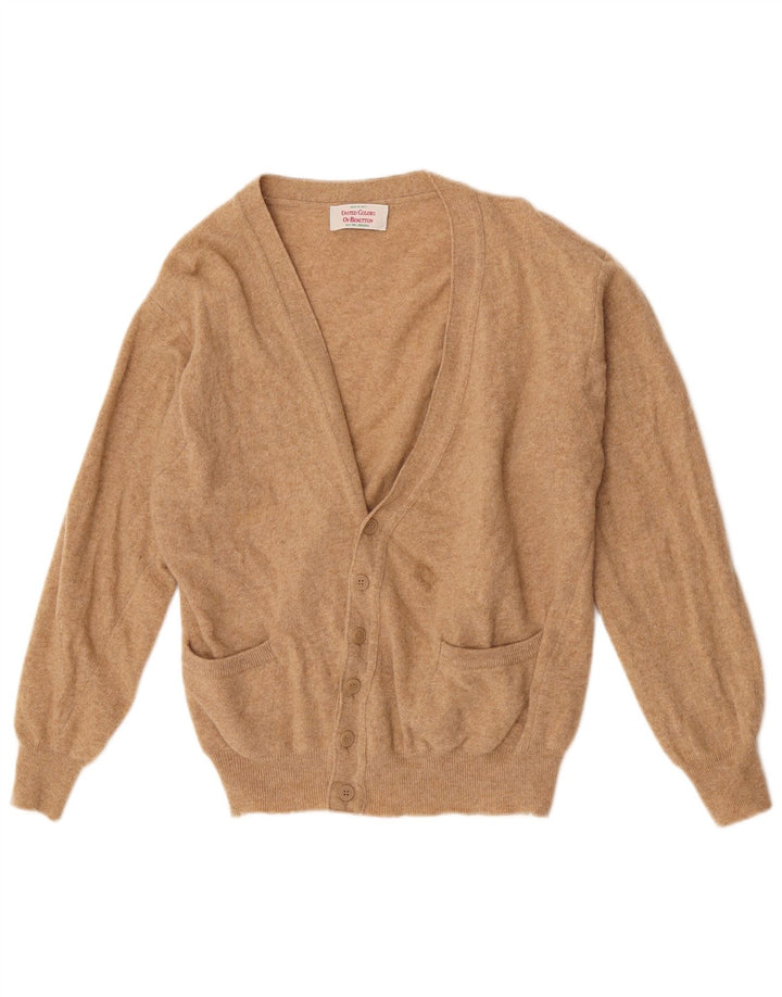 Benetton Womens Cardigan Sweater UK 16 Large Brown Lambswool