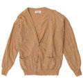 Benetton Womens Cardigan Sweater UK 16 Large Brown Lambswool