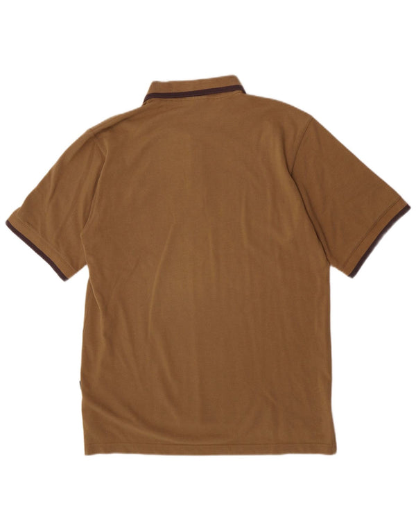 Adidas Mens Polo Shirt UK 40/42 Medium Beige Cotton