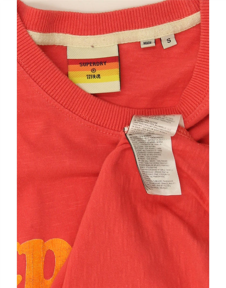 Superdry Mens Graphic T-Shirt Top Small Red Cotton