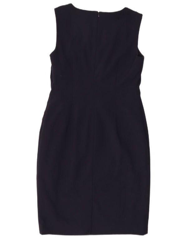 Calvin Klein Womens Sleeveless Sheath Dress US 8 Medium Navy Blue Polyester