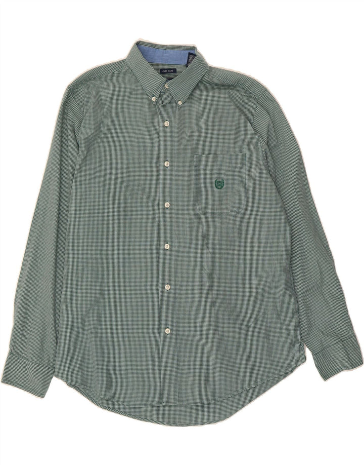 CHAPS Mens Shirt Large Green Check Cotton Vintage Chaps and Second-Hand Chaps from Messina Hembry 