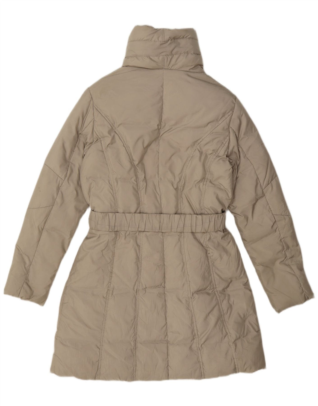 Conte of Florence Womens Padded Coat IT 42 Medium Beige Polyester