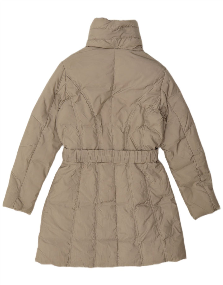 Conte of Florence Womens Padded Coat IT 42 Medium Beige Polyester
