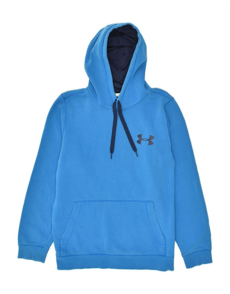 UNDER ARMOUR Mens Graphic Hoodie Jumper Small Blue Cotton | Vintage Under Armour | Thrift | Second-Hand Under Armour | Used Clothing | Messina Hembry 