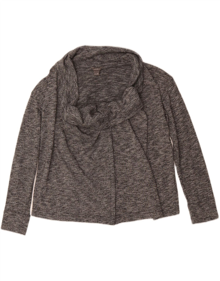 EDDIE BAUER Womens Oversized Cardigan Sweater UK 6 XS Grey Flecked Vintage Eddie Bauer and Second-Hand Eddie Bauer from Messina Hembry 