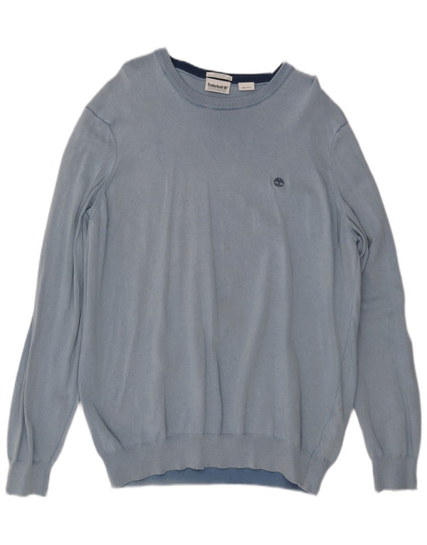 Timberland Mens Crew Neck Jumper Sweater 2XL Blue Cotton