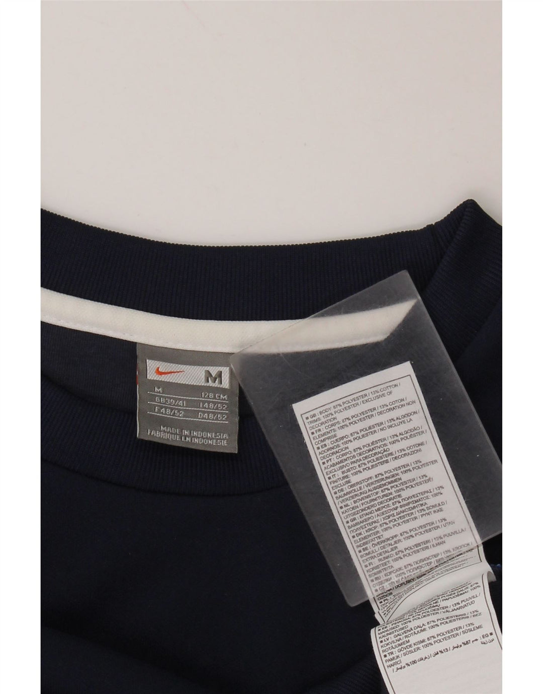 NIKE Mens Sweatshirt Jumper UK 39/41 Medium Navy Blue Colourblock