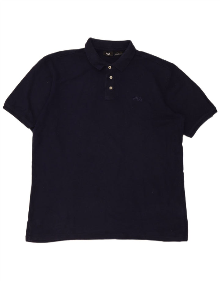 Fila Mens Polo Shirt 2XL Navy Blue Cotton