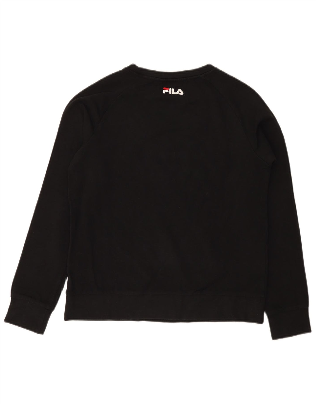 FILA Womens Graphic Sweatshirt Jumper UK 10 Small Black Cotton
