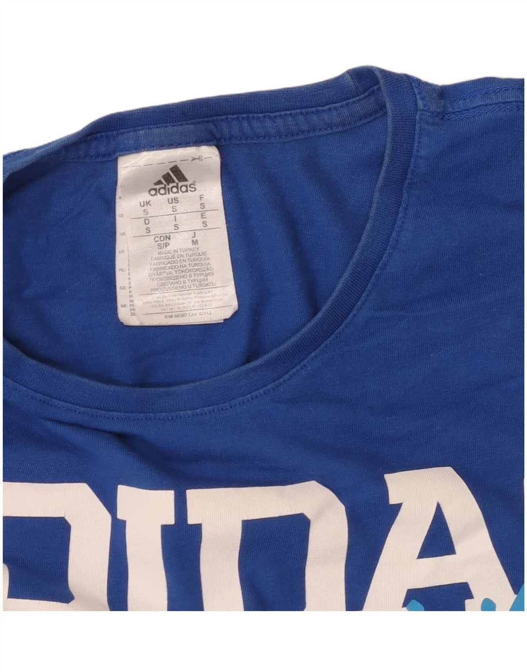Adidas Mens Graphic T-Shirt Top Small Blue Cotton