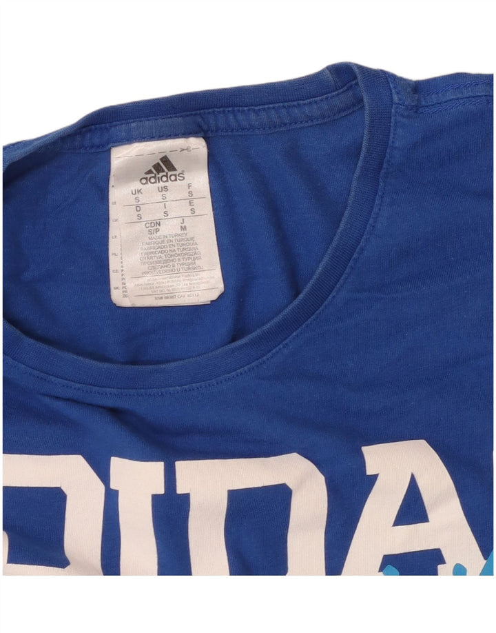 Adidas Mens Graphic T-Shirt Top Small Blue Cotton