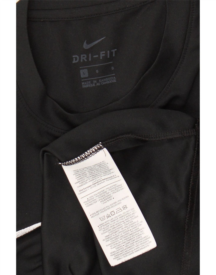 Nike Mens Dri Fit T-Shirt Top Large Black Polyester