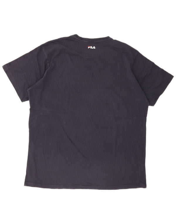 Fila Mens Graphic T-Shirt Top XL Navy Blue Cotton