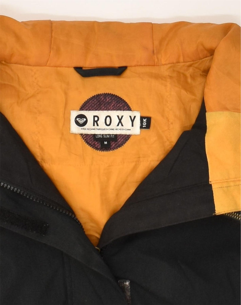 ROXY Womens Longline Hooded Windbreaker Jacket UK 14 Medium Black | Vintage Roxy | Thrift | Second-Hand Roxy | Used Clothing | Messina Hembry 