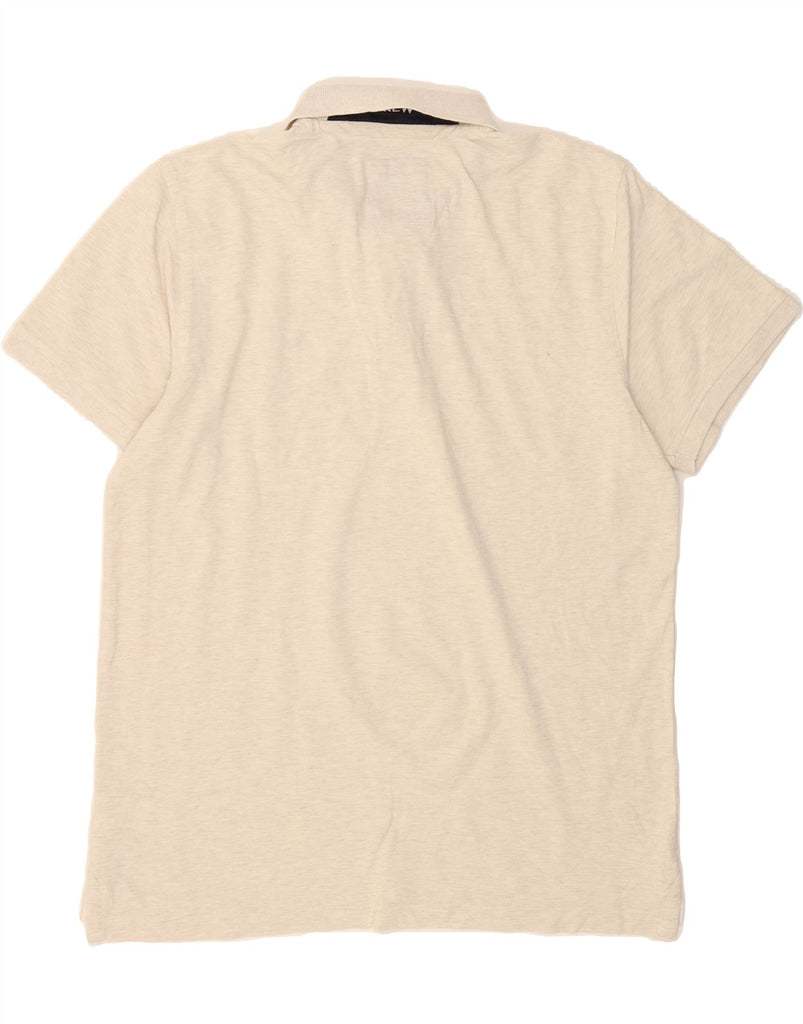 CREW CLOTHING Mens Polo Shirt XL Beige Cotton Vintage Crew Clothing and Second-Hand Crew Clothing from Messina Hembry 