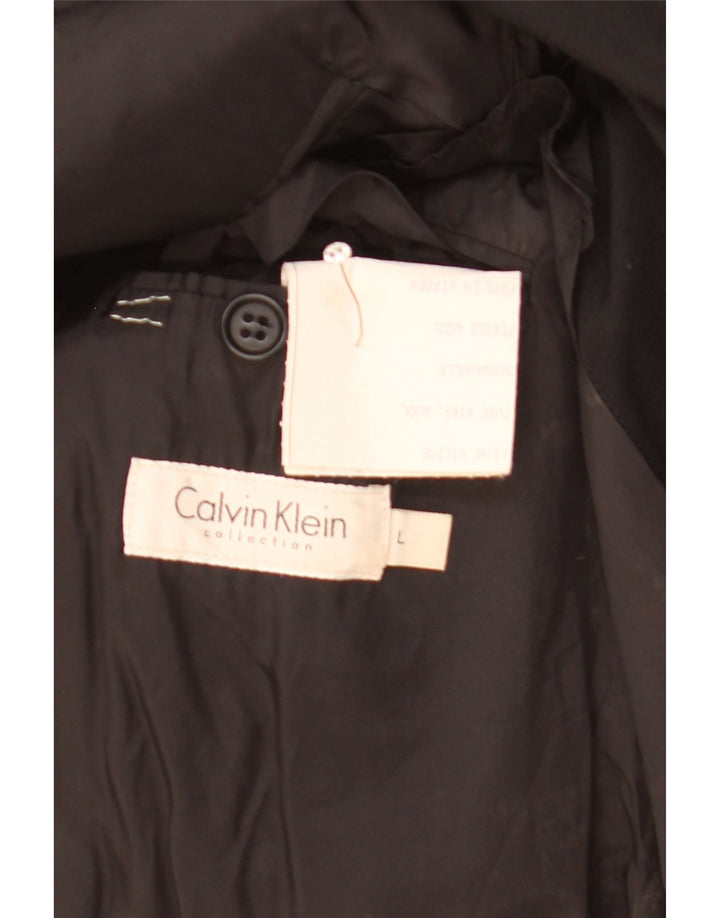 Calvin Klein Mens 3 Button Blazer Jacket UK 40 Large Black Wool