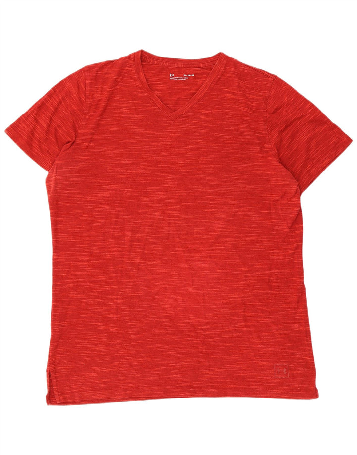 UNDER ARMOUR Mens T-Shirt Top XL Red Flecked