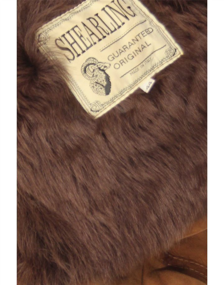 Vintage Womens Oversized Shearling Coat IT 44 Medium Beige