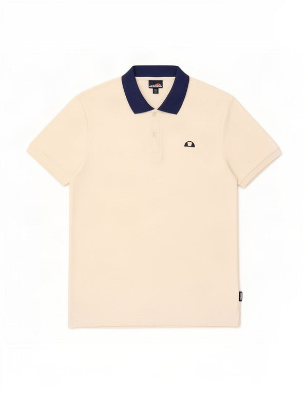 Ellesse Mens Polo Shirt Small Off White Cotton