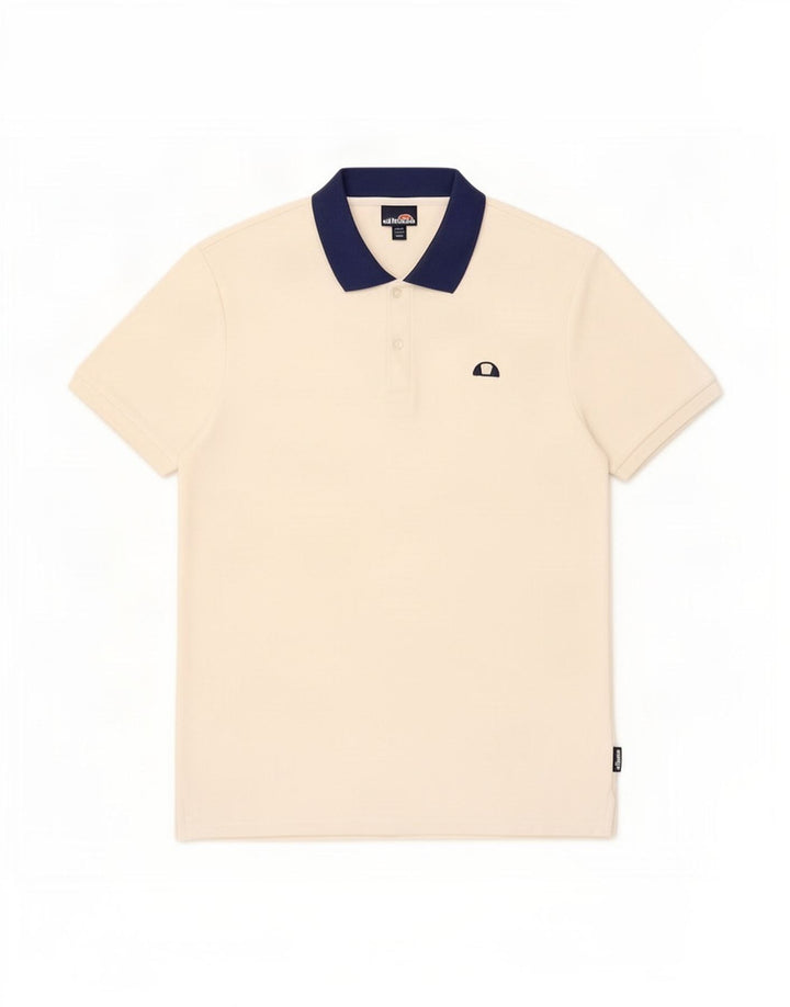 Ellesse Mens Polo Shirt Small Off White Cotton