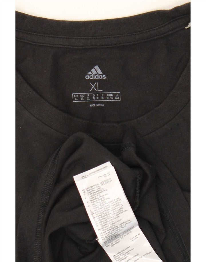 Adidas Mens T-Shirt Top XL Black Cotton