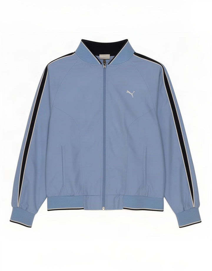 Puma Womens Tracksuit Top Jacket UK 16 Large Blue Polyester