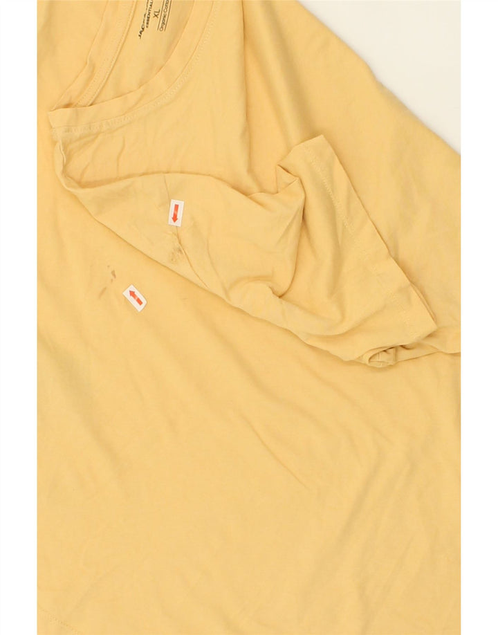 JACK & JONES Mens T-Shirt Top XL Yellow Cotton Vintage Jack & Jones and Second-Hand Jack & Jones from Messina Hembry 