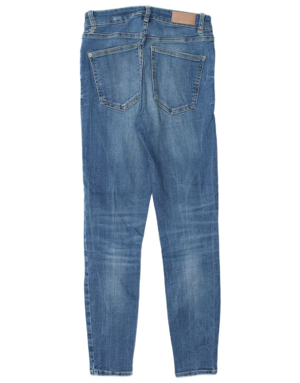 Zara Womens Distressed Skinny Jeans W26 L26 Blue