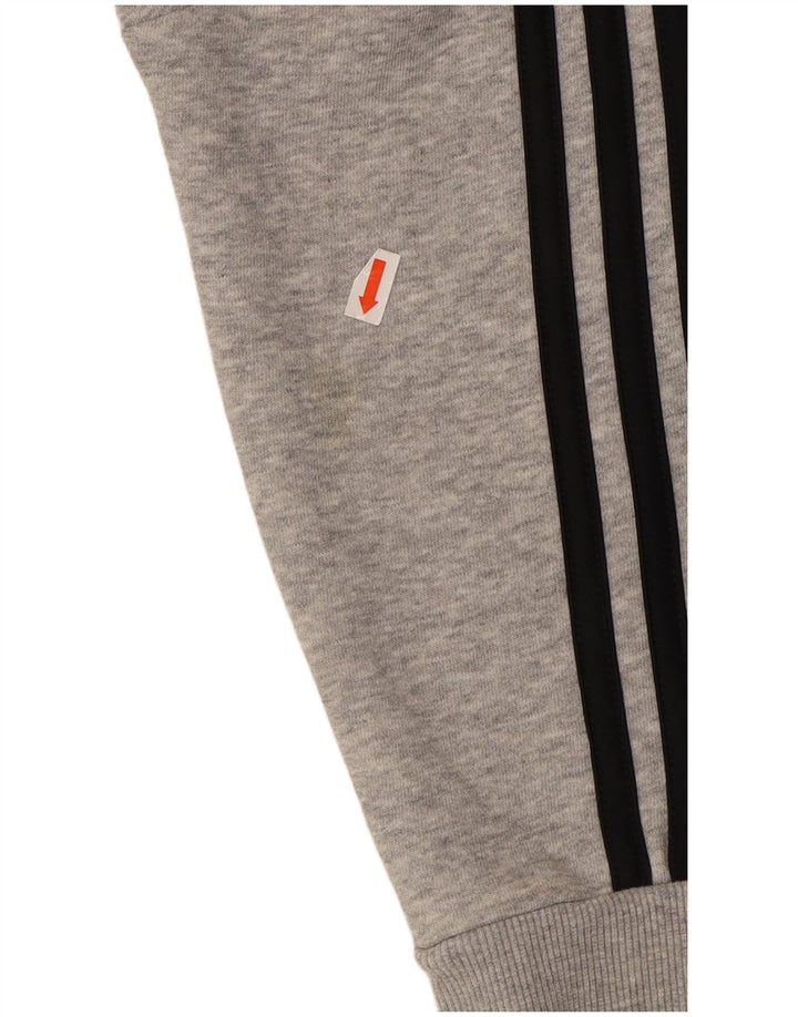ADIDAS Mens Zip Hoodie Sweater Small Grey Flecked Cotton